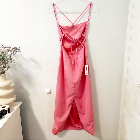JILLIAN BACK DETAIL MIDI DRESS IN PINK SORBET SIZE 6 SMALL - Picture 7 of 8